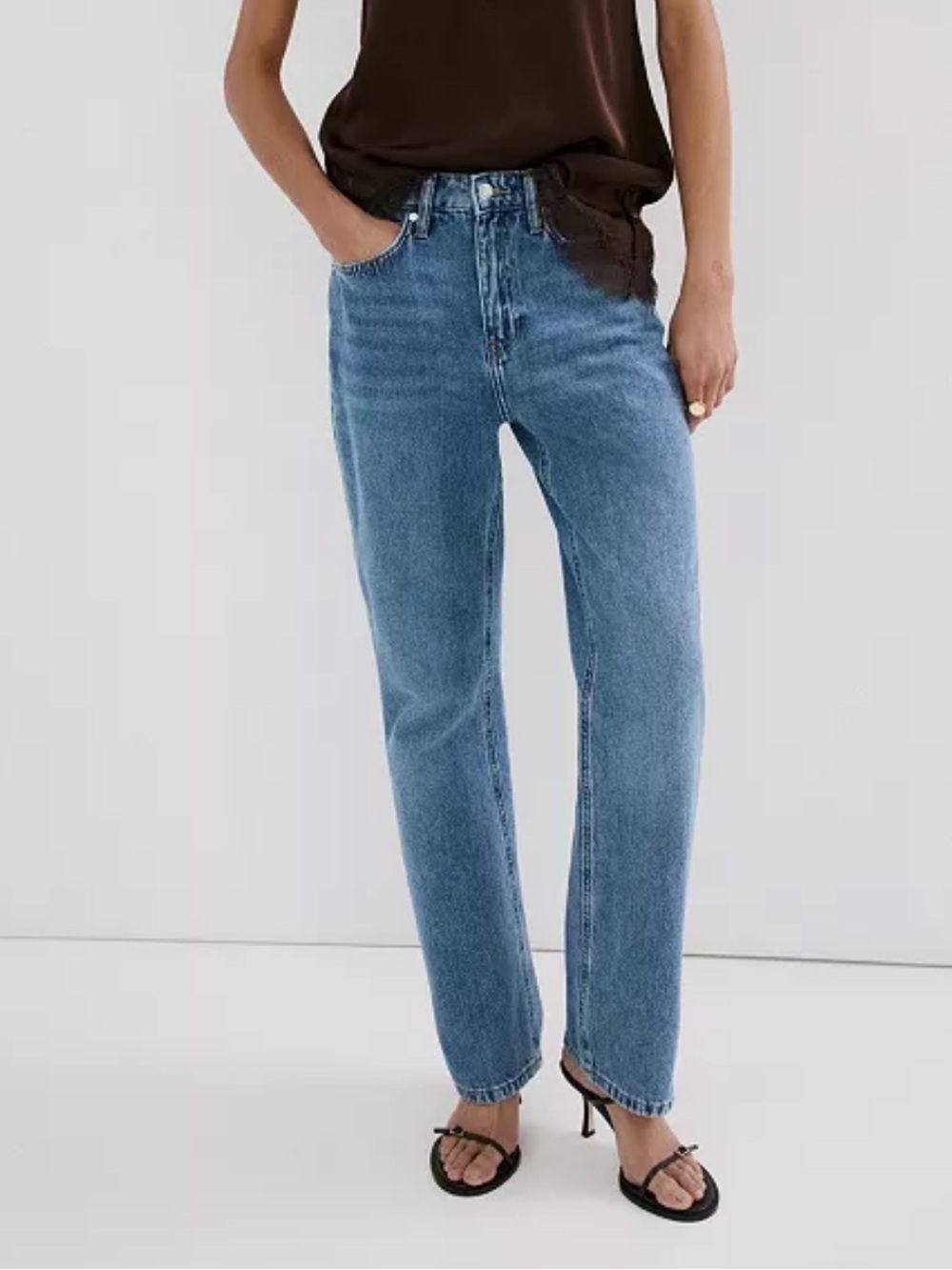 Mango MNG Matilda Medium Rise Straight Jeans